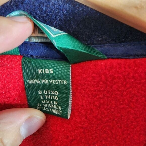 Red Full Zip L.L. Bean Fleece Vest Size Large (14/16) - Picture 4 of 5